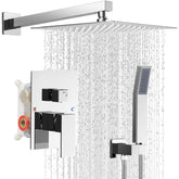 IUERASD 10-inch square rainfall shower head delivers spa-like coverage