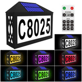 IVWVI solar house numbers with remote control illuminate at night for easy street visibility.