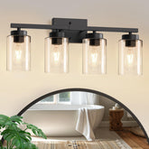 IZORRO modern bathroom light fixture four-light black with damp-space suitability