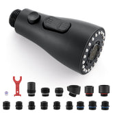 J-HVA pull-down sprayer head in matte black for versatile kitchen use