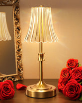 JACKYLED vintage cordless table lamp with acrylic diamond shade for soft ambient lighting