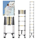 JADDUO ladder extended to 16.5 feet for high-shelf access and safety.
