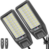 Jadisi 2-pack outdoor solar street lights provide reliable, eco-friendly illumination for yards and driveways.