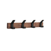 Jadorn walnut coat rack wall mount with four hooks for sturdy organization.