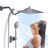 Jafeton 10inch rainfall shower head provides wide coverage for a refreshing rinse.
