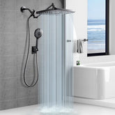 Jafeton Starry Sky 12.2-inch square rain showerhead delivers wide coverage for a spa-like experience.