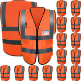 JaGely 15-pack reflective vest front view for high visibility during outdoor work