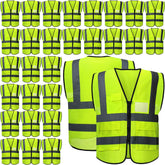 JaGely 30-pack safety vests front view for bulk team visibility.