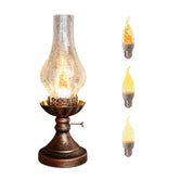 JAIZAIWJ vintage table lamp with crackle glass shade for warm ambiance