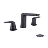 Jakarda 8-inch two-handle widespread faucet in matte black, durable and reliable for daily use.