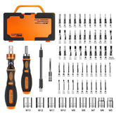 JAKEMY 69-in-1 rotating-handle screwdriver set for precise tightening on furniture and electronics