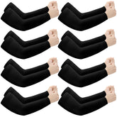 Janmercy 8-pair elderly skin protector sleeves in black protect sensitive skin and prevent tears.