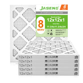 JASENG Dust Defense 12x12x1 filter pack front view improves indoor air quality