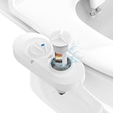 JaxiLano filtered bidet with front nozzle for precise cleaning and adjustable pressure.