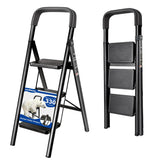 JaxSteam 3-step ladder with handrail for secure reach in tight spaces