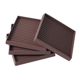 Jayen 5x5 square rubber caster cups protect floors from furniture movement.