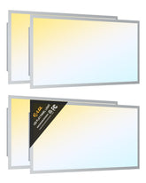 JC-LGL LED 2x4 flat panel light front view with even office illumination.