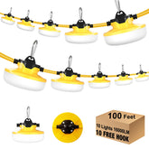JC-LGL LED construction string light illuminates a 100ft work area for on-site visibility.