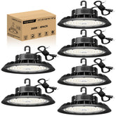 JC-LGL UFO LED high bay light installed in a warehouse for bright coverage