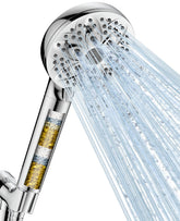 JDO 6-setting filtered handheld showerhead main view showing spa-like options