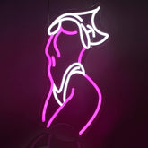 JEDAEMEN Lady Neon Sign pink and white wall glow for chic bedroom decor