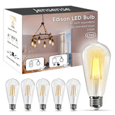 Jensense Edison LED bulb with E26 base offers 60W equivalent brightness in a vintage glass look