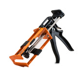 JES Innovations dual-component cartridge gun front view for precise epoxy and foam application.