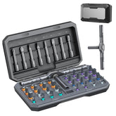 JESRYTOUR 42-in-1 magnetic ratchet screwdriver set front view with versatile bit options.
