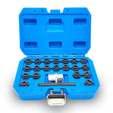 JEUCLEL 22pcs wheel lock nut kit overview shows full set and case for quick anti-theft lug work