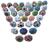 JGARTS 20-pack vintage flower ceramic knob front view adds colorful cabinet appeal
