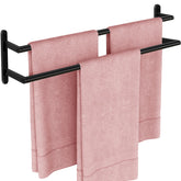 JIAPAIDUO double towel bar front view shows sturdy screw construction for durable mounting