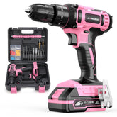 JIARUISI 20V cordless drill in pink ready for quick home projects