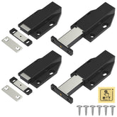 Jiayi magnetic push door latch 4-pack secures doors smoothly without handles.