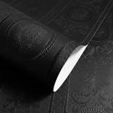 JiffDiff embossed 3D black texture wallpaper adds modern depth to walls.