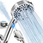 Jill Deaaa shower head 9-mode panel closeup with versatile spray options.