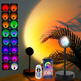 JIMEI Sunset Lamp with 360° rotation for vivid sunset ambient lighting at home.