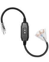 JIOODICH 3ft outdoor GFCI extension cord with three outlets for safe outdoor power access