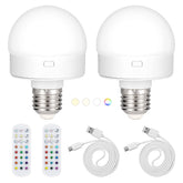 JIOODICH battery-operated LED bulb with remote control for cordless room lighting