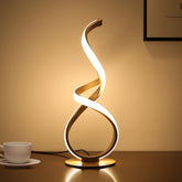 JIOODICH bedside lamp with spiral infinity loop provides ambient lighting for desks and nightstands