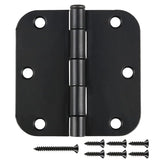 JIW 18-pack matte black interior hinges, front view, showing uniform finish and full mortise design for doors