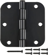 JIW matte black interior hinges 3.5-inch round for smooth door operation.