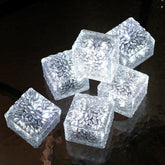 JKIMK Solar Brick Light patio-setup provides a warm, inviting daytime-to-night glow.