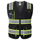 JKSafety hi vis vest front view boosts daytime visibility for outdoor work.