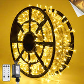 JMEXSUSS 168ft 600-LED warm white lights on reel for outdoor décor