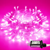 JMEXSUSS pink lights wrapped around a garland for a warm Valentine mood.