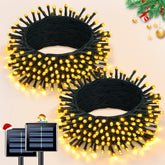 JMEXSUSS solar Christmas lights on 66ft string with 200 LEDs for outdoor brightness.