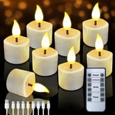 JNOEC rechargeable flameless tea light set for safe, long-lasting indoor ambiance.