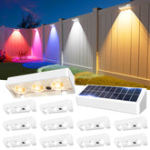 JOFIOS solar fence lights show 9 colors for versatile outdoor ambiance