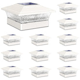JOFIOS solar post cap lights with diamond shade offer decorative garden illumination.