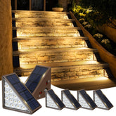 JOFIOS Solar Step Lights outdoor 6-pack illuminate stairs for safer nighttime access.